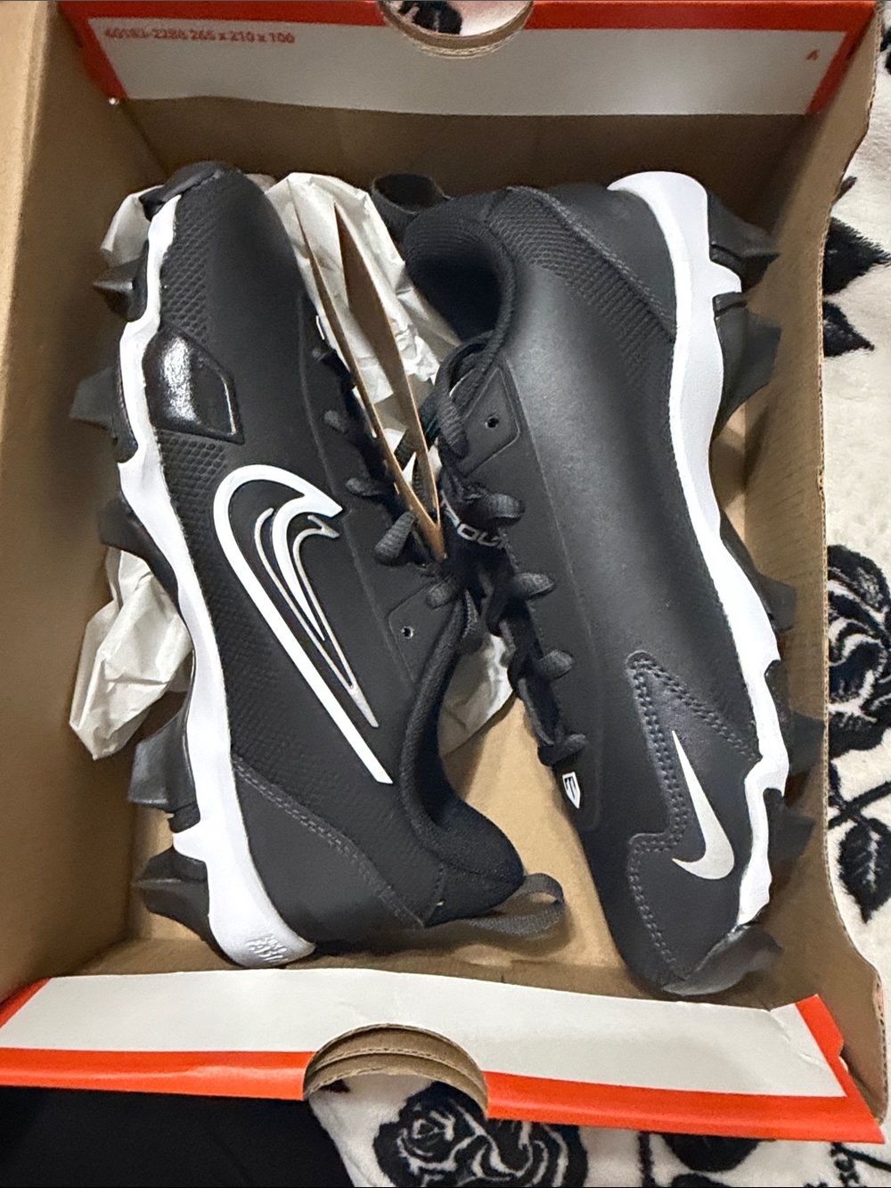 Nike kids Black & White Cleats